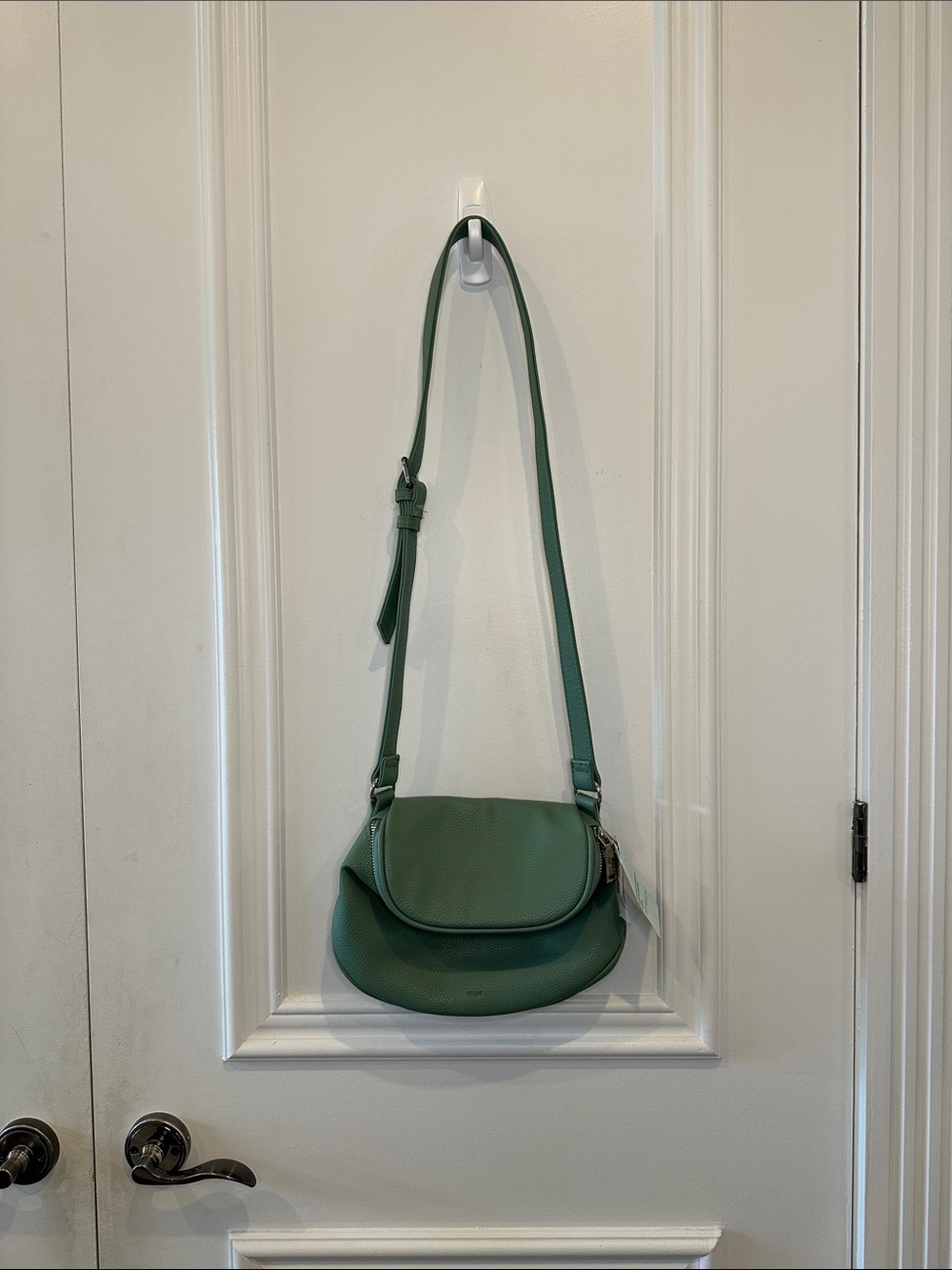 Jade Green Pebbled Leather Cross Body Bag